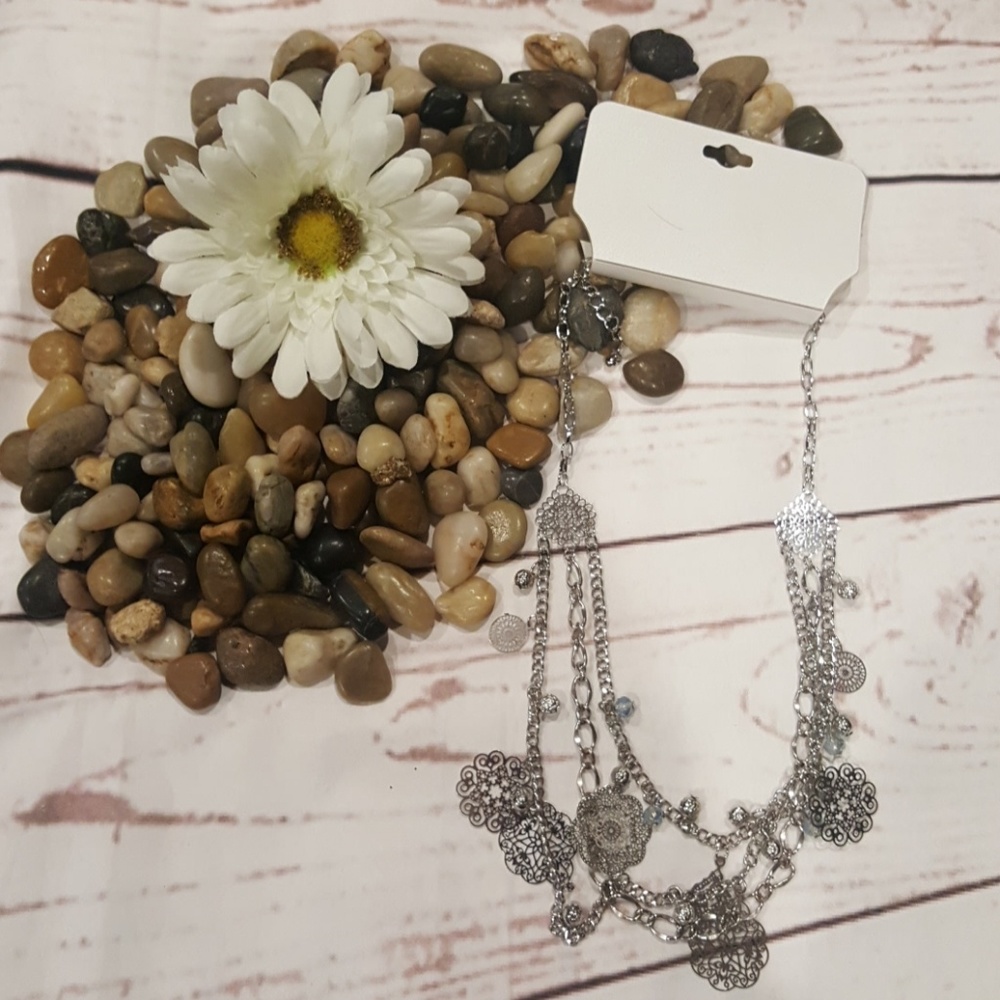 $ Silver Statement Chain Necklace - NWT!